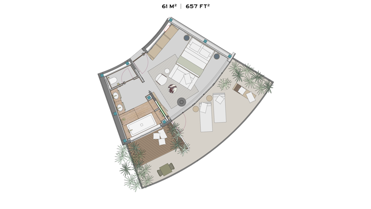 Mamula Island Hotel Kotor Bay Montenegro Panoramic Room Plan