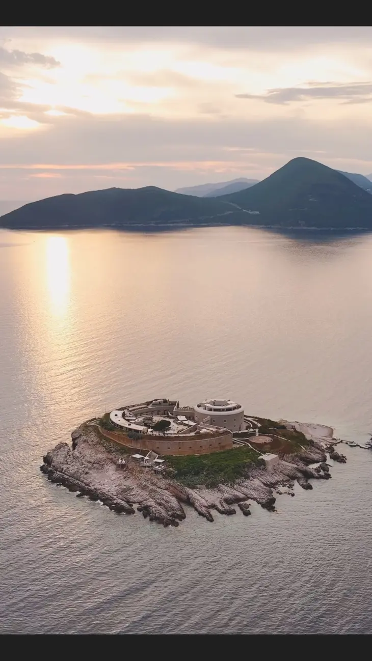 Mamula Island Sunset drone