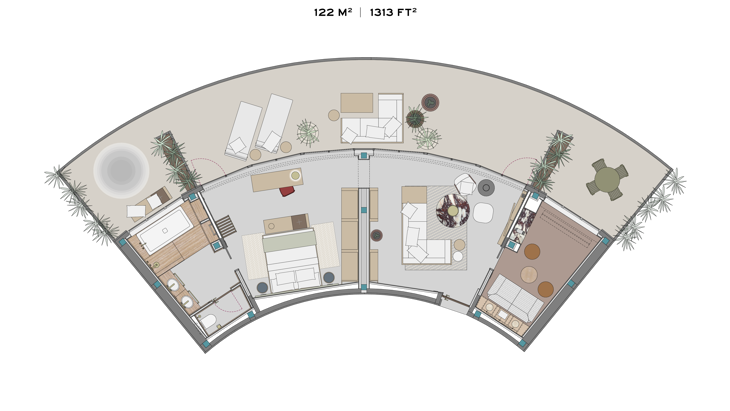 Mamula Island Hotel Kotor Bay Montenegro Panoramic Suite Plan